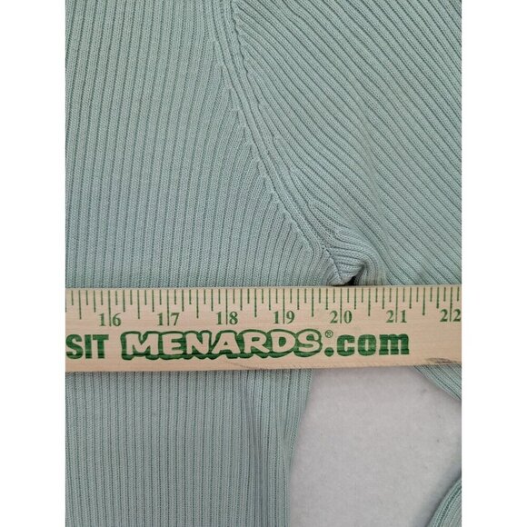 Requirements Women's Sweater Size XL Light Green Ribbed 3/4 Sleeve Pullover - Picture 9 of 13